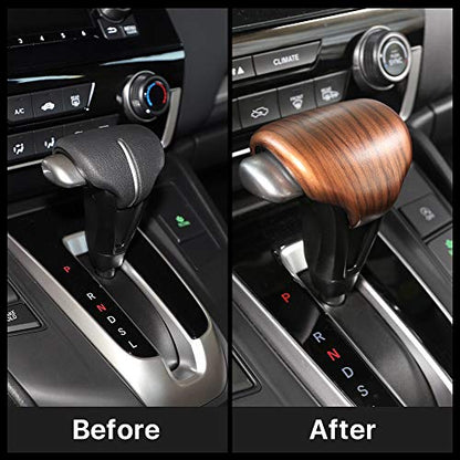 for Honda CRV CR-V 2017 2018 2019 2020 2021 2022 Gear Shift Knob Cover Peach Wood Grain Interior Decoration for CR V (Gear Shift Knob Cover)