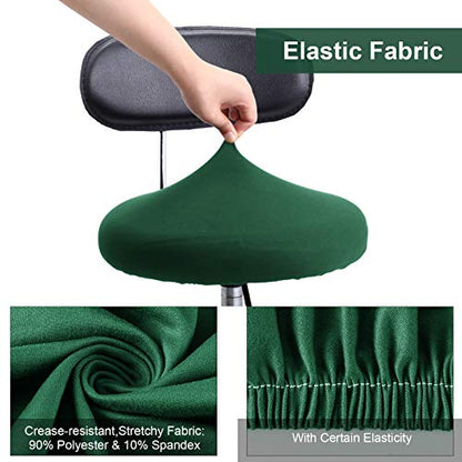 Tatuo Round Bar Stool Seat Covers Washable Stool Cushion Slipcover Elastic Bar Chair Covers for 14-17 Inch Chair (Green, 4 Pieces) - color: Green