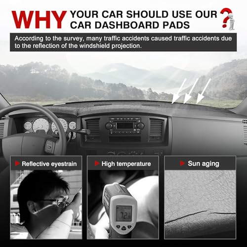 Autorder Gray Dashboard Cover Mat for 2006-2009 Dodge Ram 1500 2500 3500,2009 Dodge Ram 2500 3500 4500 5500,2010 Dodge Ram 4500 5500 Accessories Dash Cover Polyester Dash Mat - size: Gray 2006-2009 Dodge Ram