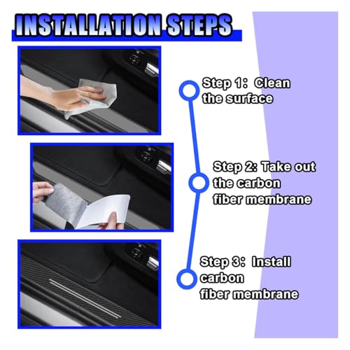 Car Door Sill Protector, Anti-Scratch Automotive Doors Threshold Strip Sticker, Waterproof Auto Door Entry Edge Guard, Carbon Fiber Decoration Trim Cover for Car, SUV, Truck (White-9PCS)