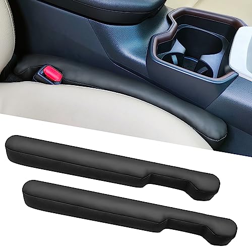 Leather Car Seat Gap Filler Spacer Universal Seat Gap Filler Plug for Car SUV Truck Fit Organizer Fill The Gap Between Seat and Console Stop Things from Dropping - color: Black leather