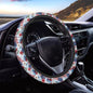 AFPANQZ 4th of July Steering Wheel Cover for Cars Universal Fit 14 to 15 inch, American Flag Tropical Flower Pattern Car SUV Sedans Accessories Steering Wheel Protection Sweat Absorption - color: American Flag Tropical Flower Pattern