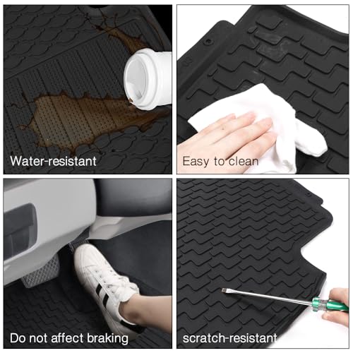 Custom Fit Floor Mats Compatible with Benz 2012-2015 W166 ML Series 2016-2019 GLE Class, Latex Rubber All Seasons Weather Interior Carpet Black by IKON MOTORSPORTS