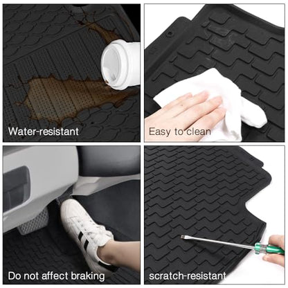 Custom Fit Floor Mats Compatible with Benz 2012-2015 W166 ML Series 2016-2019 GLE Class, Latex Rubber All Seasons Weather Interior Carpet Black by IKON MOTORSPORTS