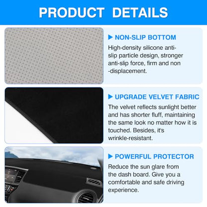 Autorder Dashboard Cover Mat for 2013-2020 Nissan Pathfinder Accessories Dash Cover Upgrade Velvet Dash Mat Sunshade Glare UV Rays Protector - size: 2013-2020 Nissan Pathfinder