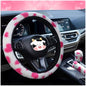 SuperKaKa 3PCS Plush Heart Print Steering Wheel Cover,Auto Furry Cute Shift Gear & Hand Brake Covers Soft Warm Universal Car Interior Accessories for Women Men(Pink Heart) - color: Pink Heart