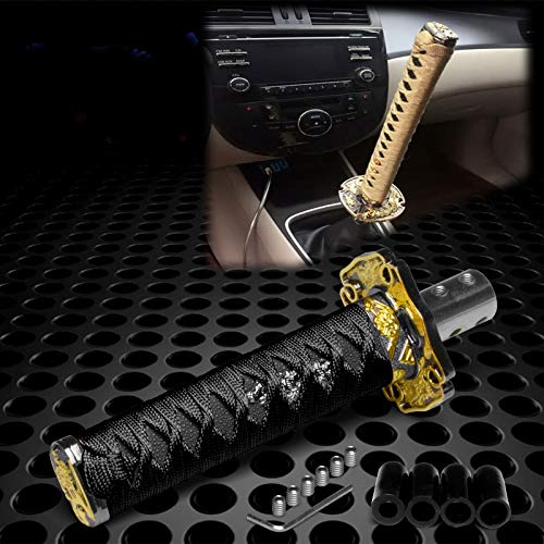 JDMBESTBOY Samurai Sword Black Shift Knob Shifter Alloy Katana with Adapters Universal 20cm - color: Black, size: 20cm