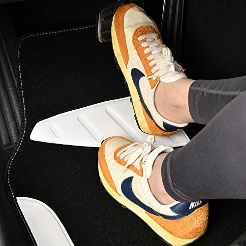 CAR PASS Waterproof Universal Fit Car Floor Mats, Car Mats Fit for SUV,Vans,sedans, Trucks,Set of 4pcs Car Carpet with Driver Heel Pad (White) - color: White