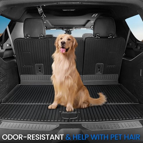 Floor Mats Cargo Mat for 2021-2024 2025 2026 Chevrolet Chevy Suburban/GMC Yukon XL/Cadillac Escalade ESV 7 Seats Car Mat Accessories, All Weather TPE Full Set Trunk Cargo Liner
