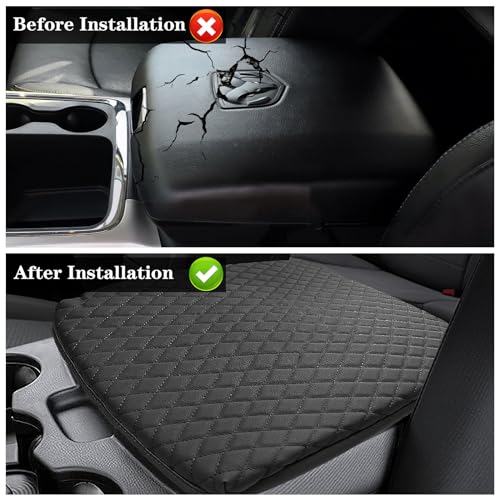 Sze Center Console Cover for Dodge Ram 1500/2500/3500 2019-2024 2025 2026 Car Armrest Cover, PU Leather Arm Rest Pad, Console Box Cover, Center Console Cushion, Middle Console Pad Waterproof - color: Dodge Ram 1500 2019-2025 2026