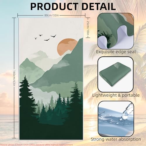 2 Pack Car Towel Seat Covers with Storage Bag, Multifunctional Towel for Gym Outdoor Sport, Picnic, Beach, Pet Dog Travel,Non-Slip Washable Car Seat Protector (Landscape Painting)