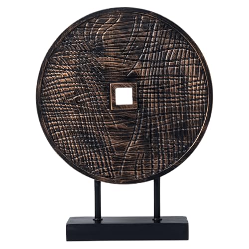 Round Sculpture Decorative Objects Shelf Decor Aesthetic Home Decor Items Accents for Living Room Console Table Decorations (Black C) - color: Black C