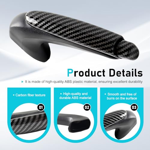 Emergency Brake Parking Handle Cover, ABS Car Handbrake Protector, Carbon Fiber Texture Decoration Accessories, Compatible with Civic 2006-2011 47115-SNA-A82ZA (Black)