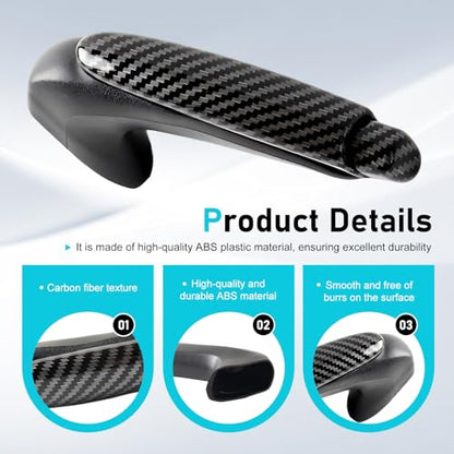 Emergency Brake Parking Handle Cover, ABS Car Handbrake Protector, Carbon Fiber Texture Decoration Accessories, Compatible with Civic 2006-2011 47115-SNA-A82ZA (Black)