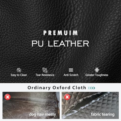 Btefd Back Seat Extender for Dogs Upgraded Anti-Scratch PU Leather, Hard Bottom Dog Car Seat Cover for Back Seat, Backseat Extender for Dogs, Waterproof Dog Hammock for Car, SUV, Small Truck, Black - size: For Cars / Mid-Size SUV / Small Truck