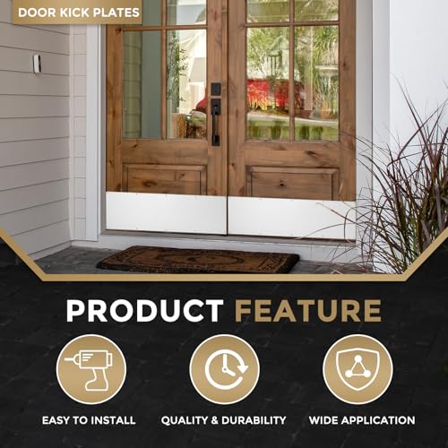 uxcell Door Kick Plate, 8 x 30 Inches Anodized Aluminum Kick Plate Door Plate, 1.5mm (1/16 Inch) Thickness, for Exterior Front Door or Back Door, Silver (Single Pack) - color: Silver, size: 8 x 30 Inch