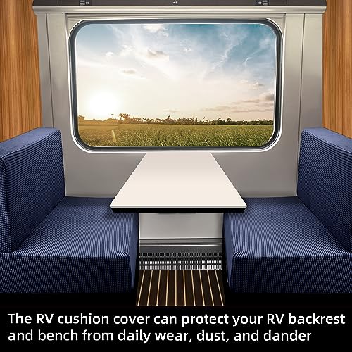 Tlswshsy RV Dinette Cushions - Stretch Sofa Seat Slipcovers - Washable Loveseat Sofa Furniture Protector for RV Camper Car Bench (Blue 2 Backrest & 2 Bench Covers) - color: Blue