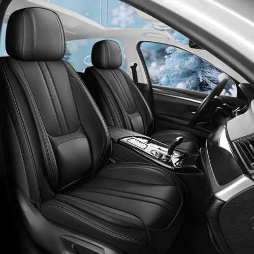 Car Seat Covers Full Set Fit for Hyundai Elantra 2000-2026, Luxury faux Leather Seat Covers, Seat Covers 5 Seats, Breathable Waterproof Anti-Slip Seat Protectors with Lumbar Support(Black,Full Set) - color: Black, size: Fit for Elantra