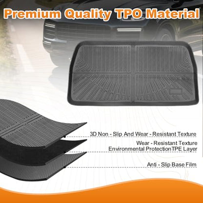 Trunk Liner for 2011-2017 Honda Odyssey 3D Custom Fit All-Weather TPE Material Waterproof Car Cargo Liner Mat, Black - color: 2011-2017 Honda Odyssey