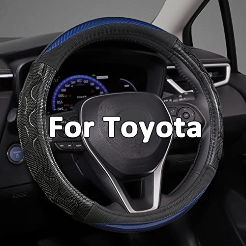 GIANT PANDA Steering Wheel Cover for Toyota, Auto Car Steering Wheel Cover for Toyota Highlander Rav4 Corolla Camry,Standard Size - Blue - color: B-Black+Blue, size: 14.5 - 15 inches