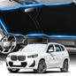 SINGARO Universal 300T Car Windshield Sun Shade, Foldable Reflective for Windshield & Window Shades with Overlapping Design, Car Interior Accessories (64.5" L x 33" W) - size: Big SUV