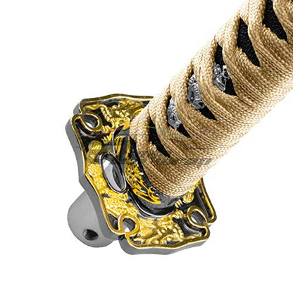 EZAUTO WRAP 15cm Gold Black Shift Knob Samurai Sword Alloy Katana with Adapter Universal