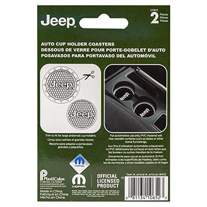 Plasticolor 000652R01 Jeep Logo Auto Car Truck SUV Cup Holder Coaster 2-Pack , Black
