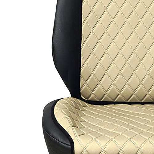 FH Group Car Seat Cushion – Neosupreme Single Front Seat Cover with Front Pockets, Airbag Compatible, Universal Fit Car Seat Cushion for Driver or Passenger Seat, SUV, Truck, Sedan & Van – Beige - color: Beige, style: Front