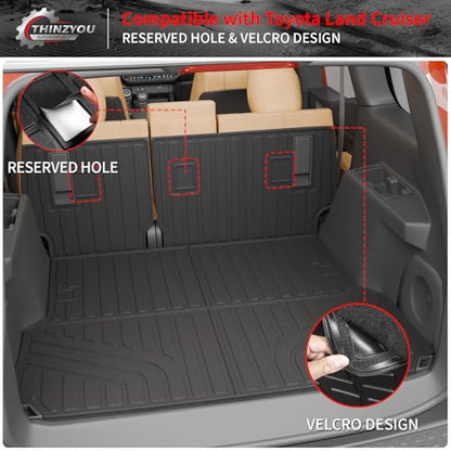 Trunk Mat Compatible with 2024 2025 2026 Toyota Land Cruiser/Lexus GX550 Overtrail 5 Seats Cargo Mat Cargo Liner Trunk Liner Back Seat Cover Land Cruiser Accessories (Trunk Mat+Backrest Mats) - style: For Toyota Land Cruiser&Lexus GX550 Overtrail | 2024-2