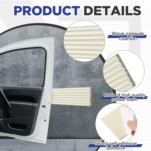 Garage Wall Protector Roll, 10ft x 3.15in Long Trimmable Self-Adhesive Rubber Strip, Customizable Car Door Bumper Guard for Concrete Walls Warehouse Doors, Anti-Scratch Waterproof (Beige)