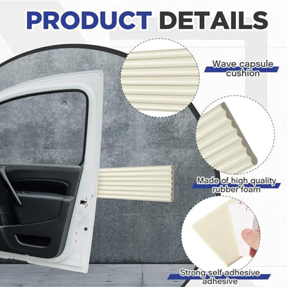 Garage Wall Protector Roll, 10ft x 3.15in Long Trimmable Self-Adhesive Rubber Strip, Customizable Car Door Bumper Guard for Concrete Walls Warehouse Doors, Anti-Scratch Waterproof (Beige)