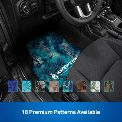 Coverking Universal Car Floor Mats Set of 2 (Front Driver and Passenger) Kryptek Pontus Camo - All-Weather Protection for Mud, Dirt, Rain, Spills, Non-Slip Backing, Fits Cars Trucks SUVs Jeeps - style: Kryptek Pontus