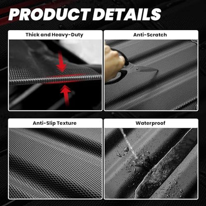 LASFIT Truck Bed Mat 2020-2026 for Chevrolet Silverado/GMC Sierra 2500HD 3500HD (Only Fit 6.8FT, Not Fit 5.8FT/6.6FT) All Weather TPE Custom Fit Car Bed Mat, Black (Not for 5th Wheel Package)