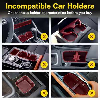 Cup Holder Expander (Adjustable Holder & Base, Auto-Fit Hold, One Button Open), Car Cup Holder Expander for Yeti, Hydro Flask, Nalgene, Owala, Bottles in 2.6"- 4.8" (Black, 1 Pack) - color: Black, size: 1 Pack