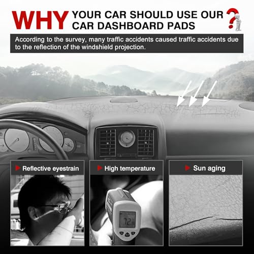 Autorder Dashboard Cover Mat for Chrysler 300 300C 2005-2010 Accessories Dash Cover Upgrade Flannel Dash Mat Sunshade Glare UV Rays Protector - size: 2005-2010 Chrysler 300