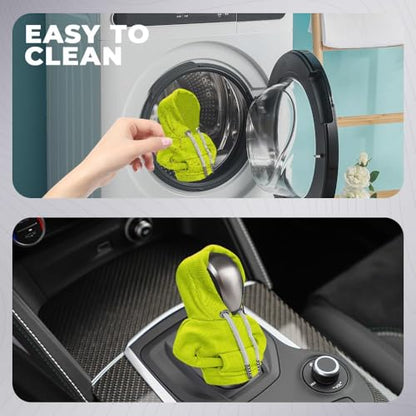 Gear Shift Hoodie, Gear Shift Cover, Fashionable Hoodie Automotive Gear Shift Knob Protector, Car Accessories Mini Sweater Gear Shift Knob Cover for Car Gear Shift Levers (Green-2PCS) - color: Green-2PCS