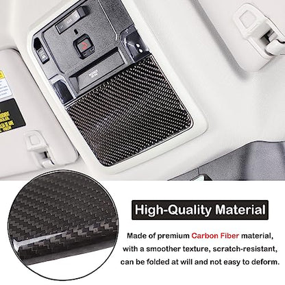 Aunginsy Car Roof Glasses Box Cover Decorative Sticker Compatible with Toyota Tundra/Sequoia 2022-2024 Real Carbon Fiber Car Roof Glasses Box Panel Trim Sticker Protection Cover Interior Accessories - size: Car Roof Glasses Box Cover Sticker