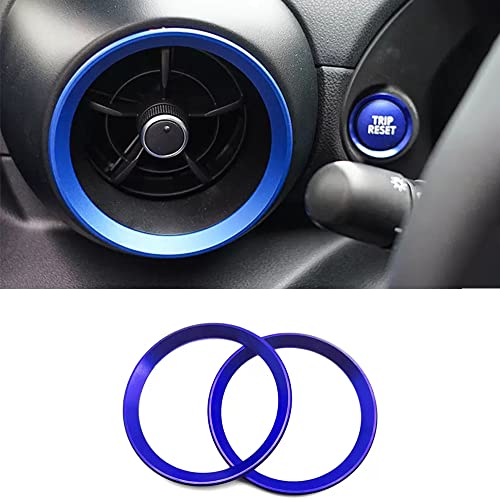Custom Interior Accessories 2PCS for Subaru BRZ 2022 2023 Toyota GR86 2022 2023 Center Console Aluminum Side AC Vents Outlet Cover Auto Air Conditioner Vent Trim Decoration Ring(Blue) - color: Bright Blue, size: Air Vents Outlet Cover