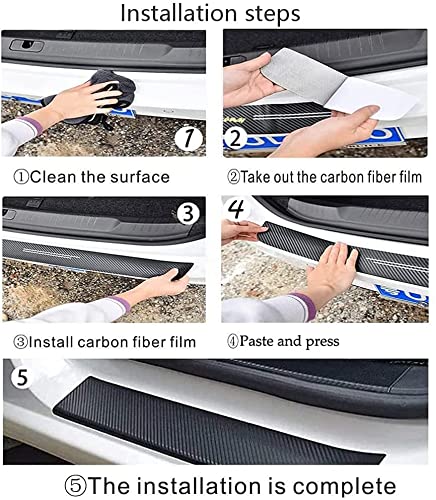 4PCS Carbon Fiber Style Door Sill Protector Guard Sills Protector Trim,Welcome Pedal Protect Compatible with Car Truck SUV Universal American Flag Car Accessories
