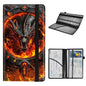 Car Registration and Insurance Holder for Women Men,Automobile License Document Card Holders Vehicle Glove Box Organizer Leather Accessories Driver Essential,Black Dragon Surrounded by Fire - color: Black Dragon Surrounded by Fire