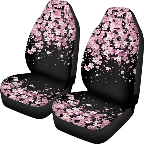 Cherry Blossom Car Seat Covers Set of 2, Universal Seat Protector for SUV Truck Van Sedans Cars, Breathable Auto Seat Protectors for Women Men - color: Cherry Blossom