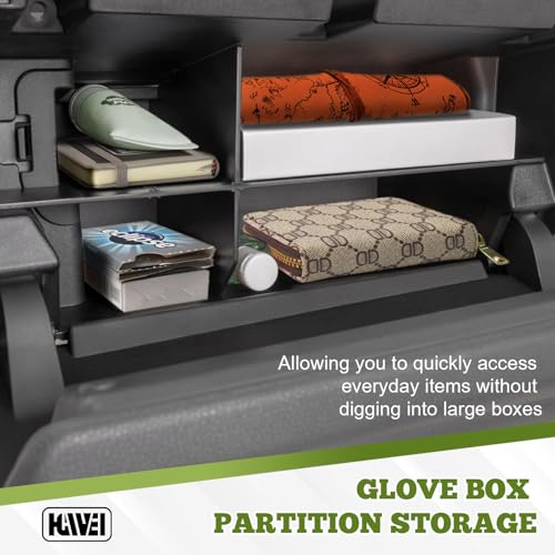 Glove Box Organizer Compatible with 2024 2025 2026 Toyota Tacoma (4th Gen Tacoma) Interior Accessories Compartment Insert Tray Center Console Storage Shifter Divider, Black