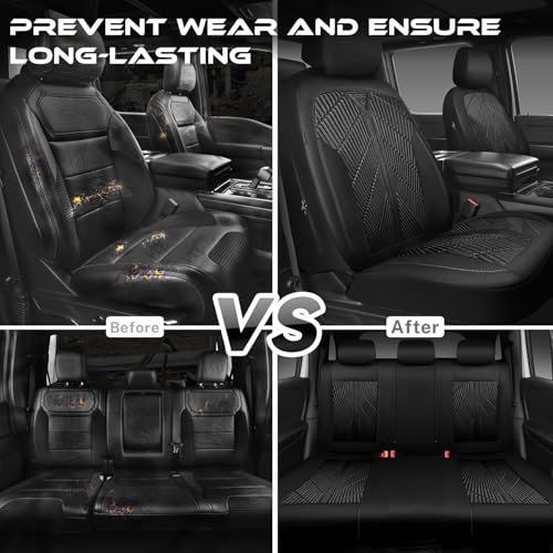 CAR PASS Waterproof Car Seat Covers Full Set,Neoprene Wetsuit, All-Weather Non-Slip Durable, Universal Fit for SUV, Sedans, Trucks, Vans, with Armrest & Airbag Compatibable, All Black - color: ALL Black, size: Full Set