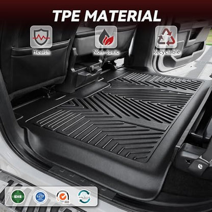 YITAMOTOR Floor Mats Fit for 2008-2020 Dodge Grand Caravan Bucket 7-Seater, for 2008-2016 Chrysler Town & Country Van (Stow'N Go Bucket Only), TPE All Weather Protection Custom Fit Floor Liners, Black - style: 08-20 Dodge Grand Caravan 1st & 2nd & 3rd Row