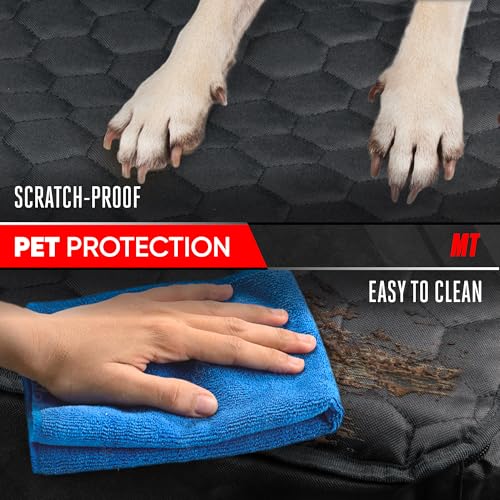 Motor Trend Dog Car Seat Cover for Back Seat - Waterproof Non-Slip Scratch-Resistant Back Seat Pet Cover for Dogs - Universal Fit Dog Accessories for Cars, Trucks, SUV, & Vans - Black - style: Rear Bench Cover