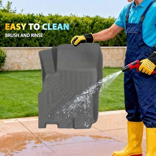 Floor Mats for 2008-2021 Nissan Frontier Crew Cab, All Weather TPE Floor Liners Custom Fit Frontier Heavy Duty Car Mats 1st & 2nd Mat Accessories Odorless Anti Slip Black - style: 33) For Nissan Frontier | 2008-2021 | 1st & 2nd Row