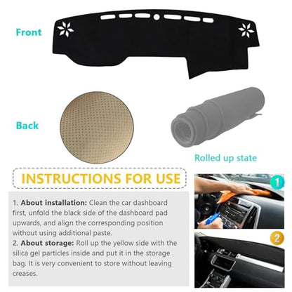 Dashboard Cover Suitable for Toyota 4Runner 2010-2024 Car Dashboard Cover Sun Visor Mat Non-Slip Polyester Dashboard Accessories (Black) - size: 2010-2024 For Toyota 4Runner