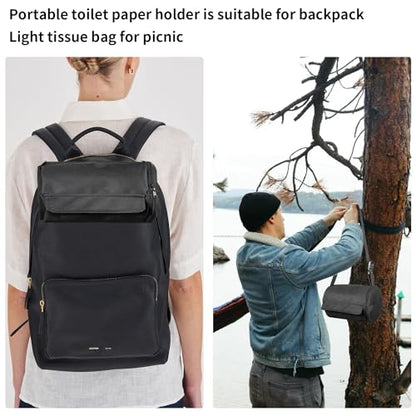 Hanging Camping Toilet Paper Holder - Waterproof Paper Towel Holder Organizer - Portable Roll Paper Reusable Storage Bag