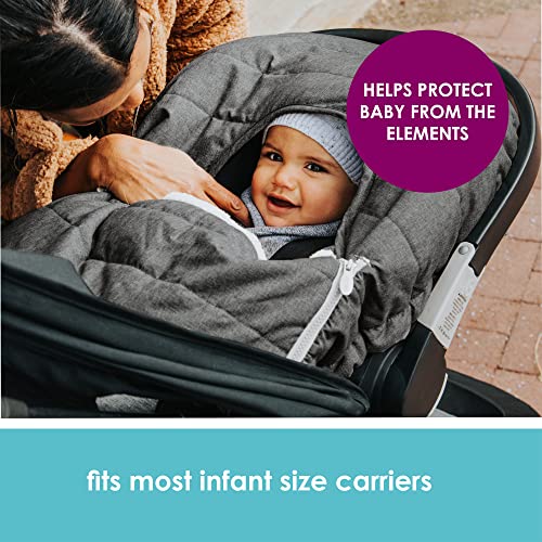 JJ Cole Baby Car Seat Cover, Blanket-Style Baby Stroller & Baby Carrier Cover, Heather Gray - color: Heather Gray