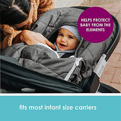 JJ Cole Baby Car Seat Cover, Blanket-Style Baby Stroller & Baby Carrier Cover, Heather Gray - color: Heather Gray